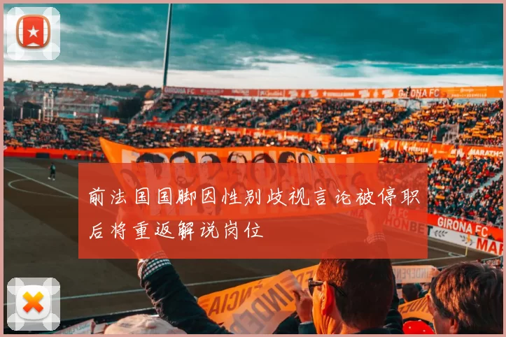 前法国国脚因性别歧视言论被停职后将重返解说岗位